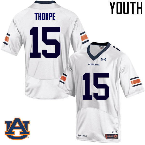 Youth Auburn Tigers #15 Neiko Thorpe College Football Jerseys Sale-White